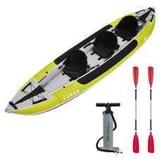 Kayak Inflable Verde Z-Pro Tango 3 - Paquete De Kayak Para 2 O 3 Personas