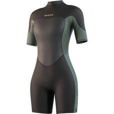 Mystic Womens Brand 3/2mm Back-Zip Shortty Wetsuit - Dark Olive 250064