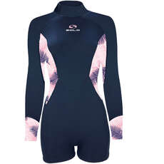 Sola Womens Ignite 3/2mm Springsuit Wetsuit - Pink Leaf A1725