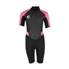 Gul Junior Mädchen G-Force 3Mm Shorty Neoprenanzug  - Schwarz/pink